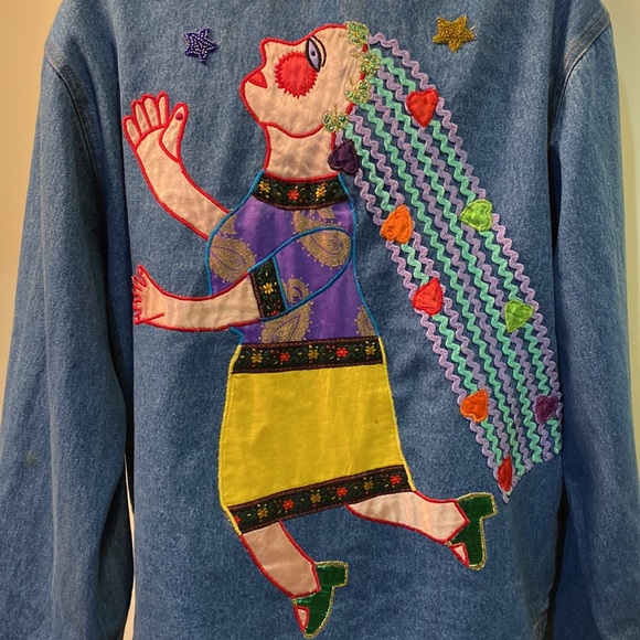 Vintage Chico’s Design Denim Jacket Size 1 - Picture 3 of 5